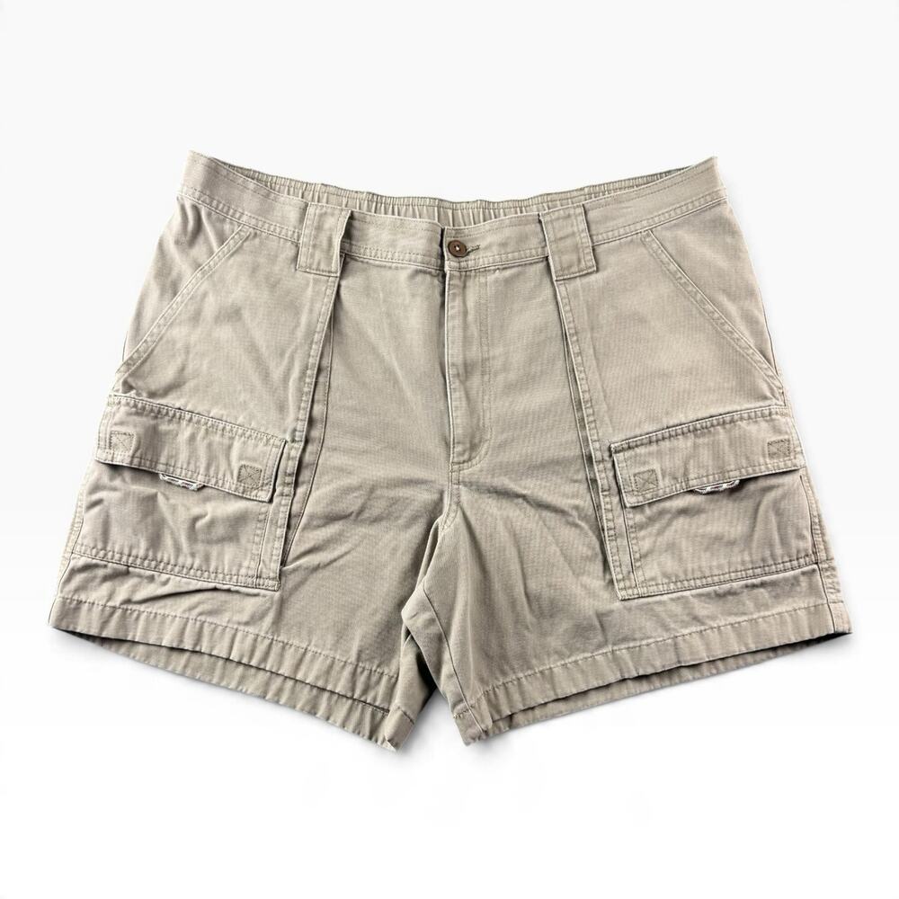 LL Bean Comfort Waist Cargo Shorts Mens 38 Khaki Tan Cotton Outdoor Hiking
